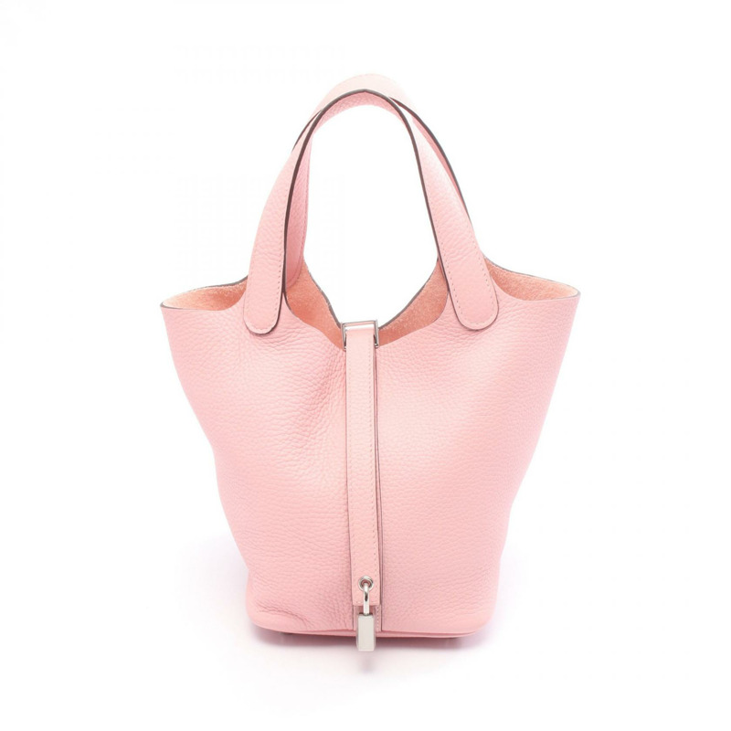 HERMES Picotin Lock PM 托特包 水桶包 B Taurillon Clemence 玫瑰櫻花 SHW-0