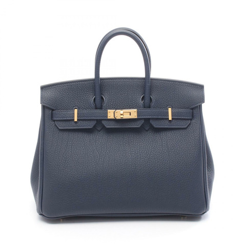 HERMES Birkin 25 手提包 K Togo 皮革 Blue abysse 二手 GHW