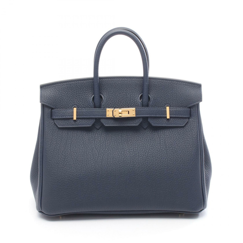 HERMES Birkin 25 手提包 K Togo 皮革 Blue abysse 二手 GHW-0