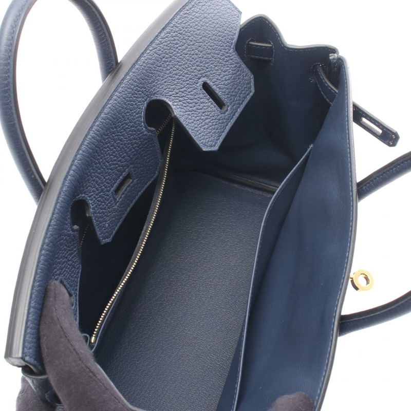 HERMES Birkin 25 手提包 K Togo 皮革 Blue abysse 二手 GHW-2