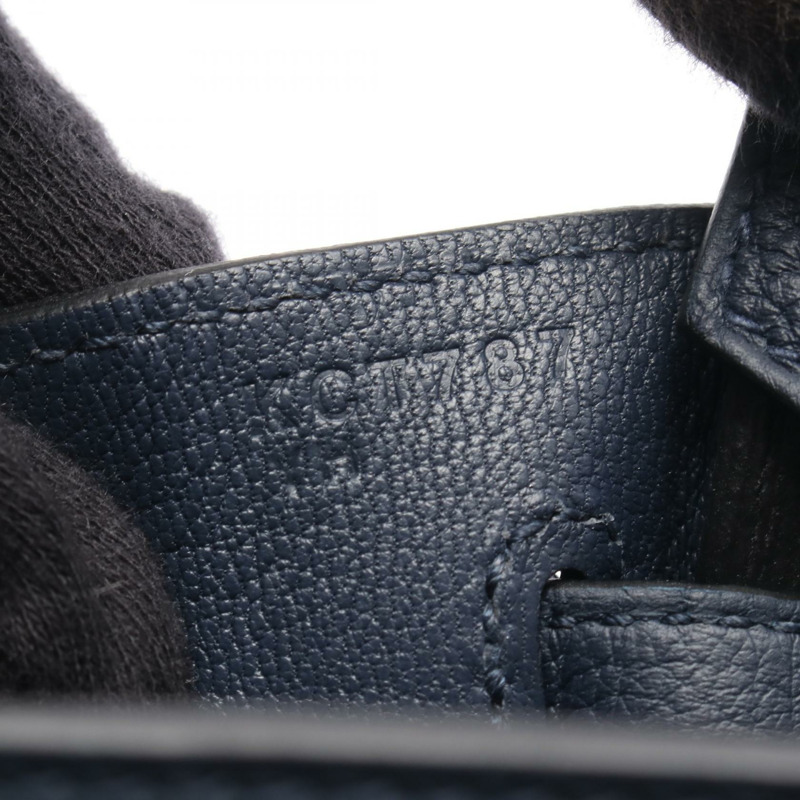 HERMES Birkin 25 手提包 K Togo 皮革 Blue abysse 二手 GHW-4