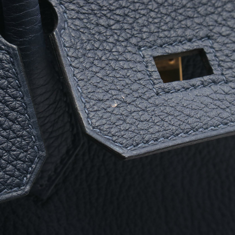 HERMES Birkin 25 手提包 K Togo 皮革 Blue abysse 二手 GHW-6