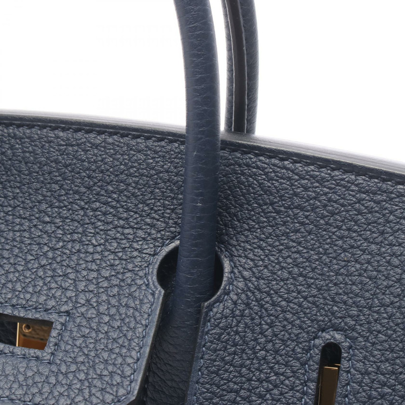 HERMES Birkin 25 手提包 K Togo 皮革 Blue abysse 二手 GHW-7