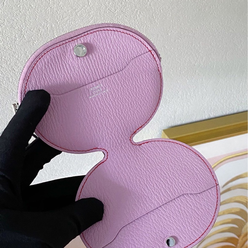 Hermes • in the loop 豬鼻子零錢包 山羊皮錦葵紫-3