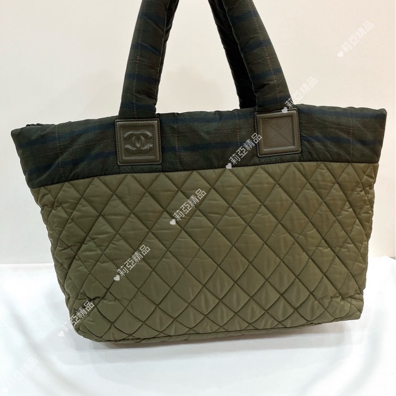 莉亞精品♡Chanel A48611 手提空氣包 綠 二手-4