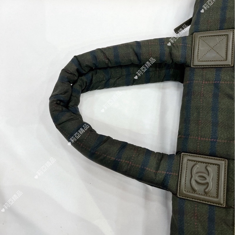 莉亞精品♡Chanel A48611 手提空氣包 綠 二手-15