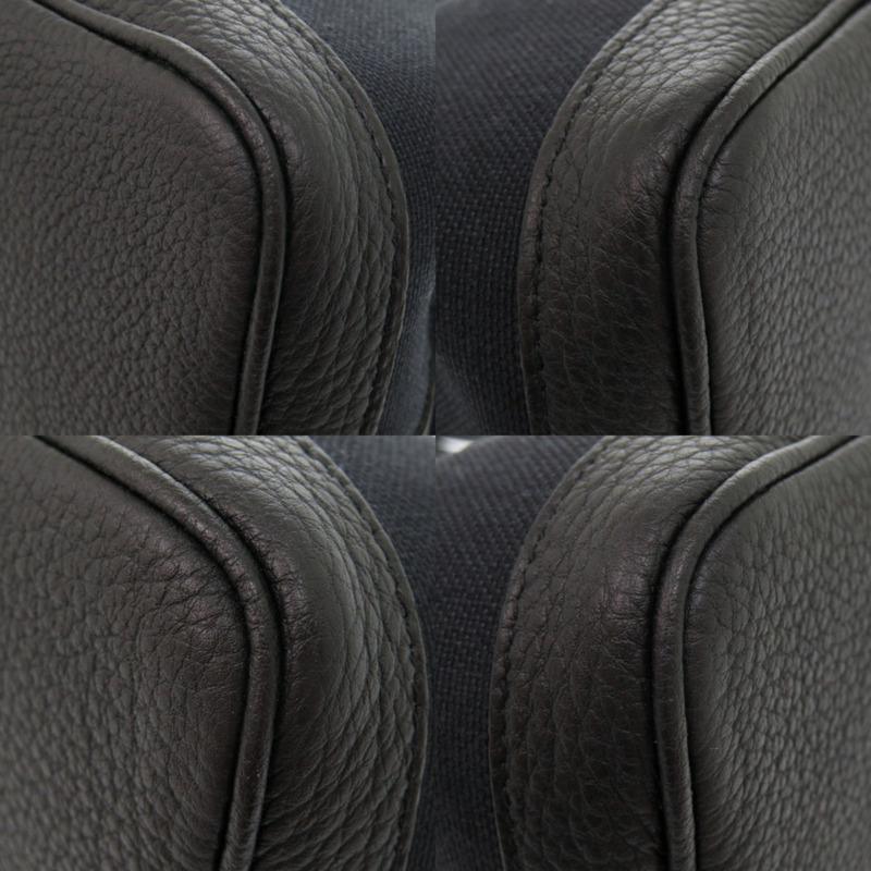 近全新愛馬仕 Garden Party TPM Toile Militaire Negonda 黑色手提包，附銀色五金與 D 字印記（2019 年款）1850HERMES-3