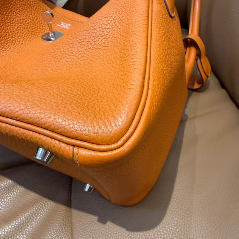 🌈Hermes🧡Lindy 30🧡橙色銀扣🧡99新🌟TC皮🌟愛馬仕🌟-8