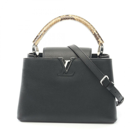 路易威登 CapucineMM 黑色手提包 N92800 異國皮革 黑色 二手女士