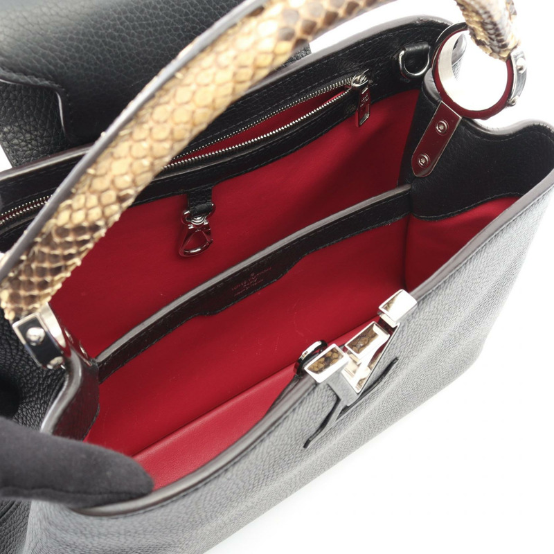 路易威登 CapucineMM 黑色手提包 N92800 異國皮革 黑色 二手女士-2