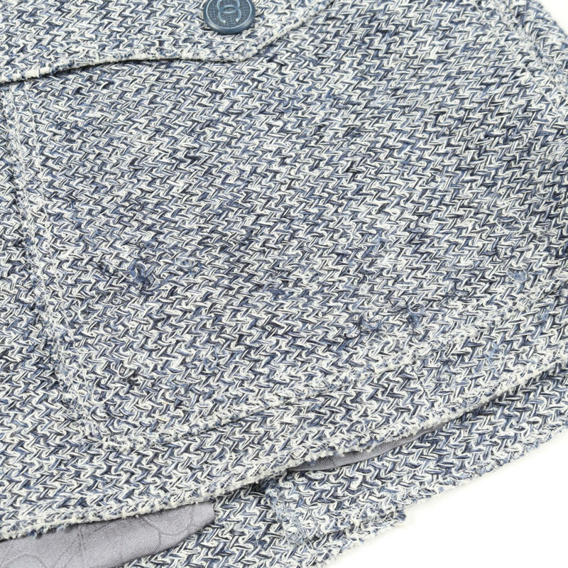 香奈兒斜紋軟呢外套 P21006V12405 布料：棉 海軍藍 白色 二手 女款 #42 CC-8