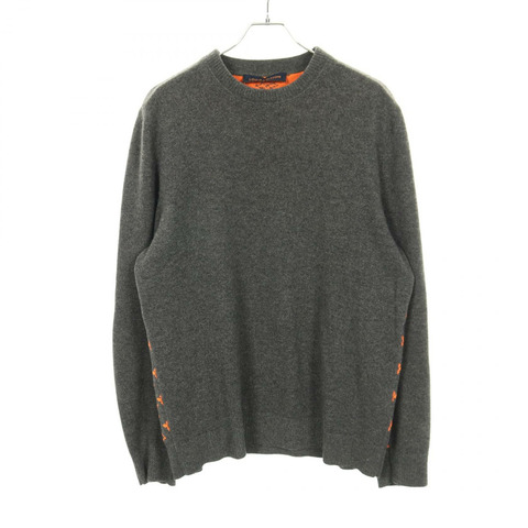 路易威登 Monogram 針織衫 RM192Q 羊絨衫 灰色 橙色 二手 男士 L 碼