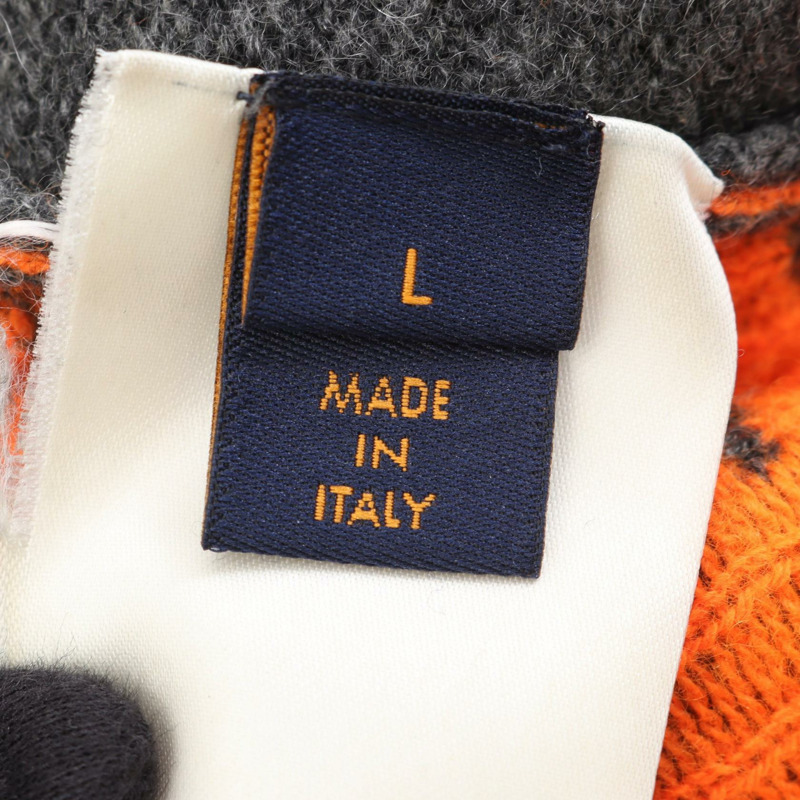 路易威登 Monogram 針織衫 RM192Q 羊絨衫 灰色 橙色 二手 男士 L 碼-3