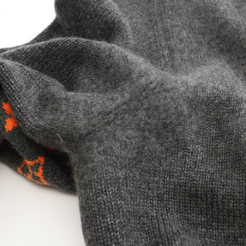 路易威登 Monogram 針織衫 RM192Q 羊絨衫 灰色 橙色 二手 男士 L 碼-6