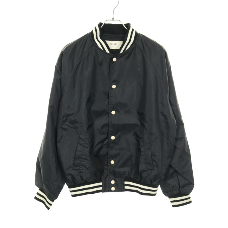 CELINE Teddy 夾克 Blouson 2W365495M 尼龍 黑色 米色 二手 男士 48 碼-0