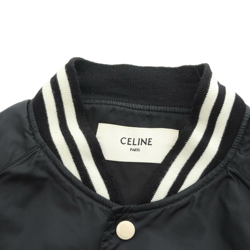 CELINE Teddy 夾克 Blouson 2W365495M 尼龍 黑色 米色 二手 男士 48 碼-5