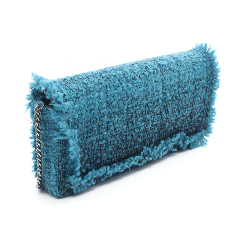 香奈兒 COCO 標誌鏈條單肩背包，布料綠色黑色藍色，SHW 二手 CC-1