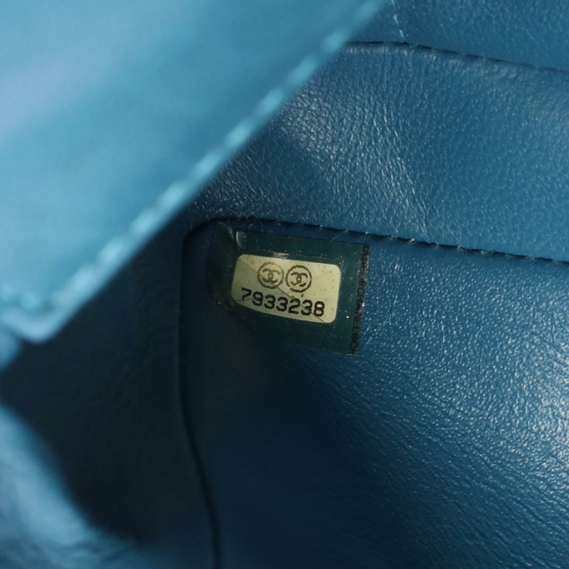 香奈兒 COCO 標誌鏈條單肩背包，布料綠色黑色藍色，SHW 二手 CC-4