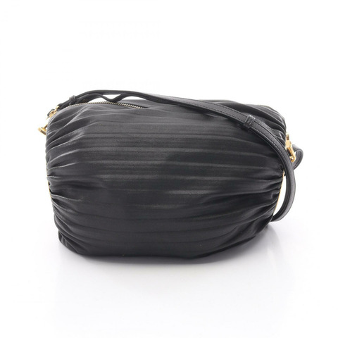 LOEWE Anagram 手鐲包斜背單肩包，黑色皮革，二手女款