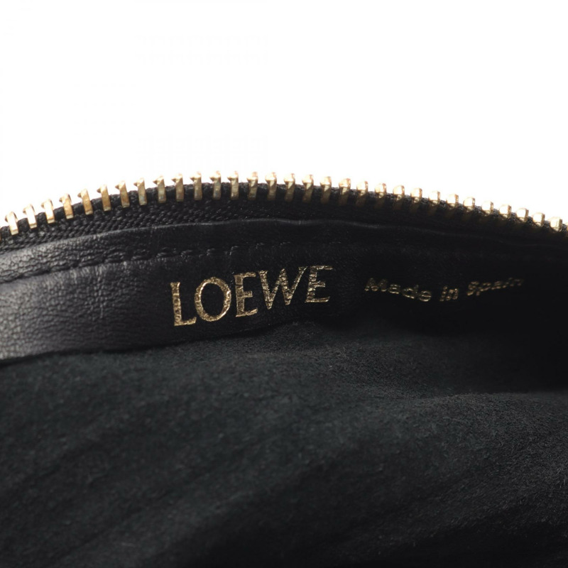 LOEWE Anagram 手鐲包斜背單肩包，黑色皮革，二手女款-3