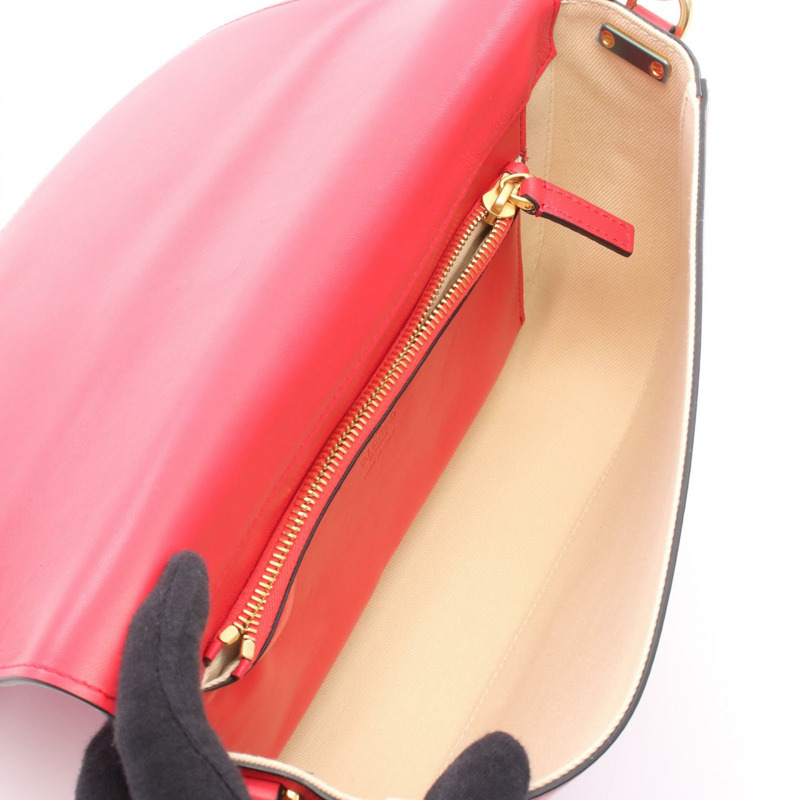 Valentino Garavani Walk Vlogo 肩挎包，紅色皮革，二手女款-2