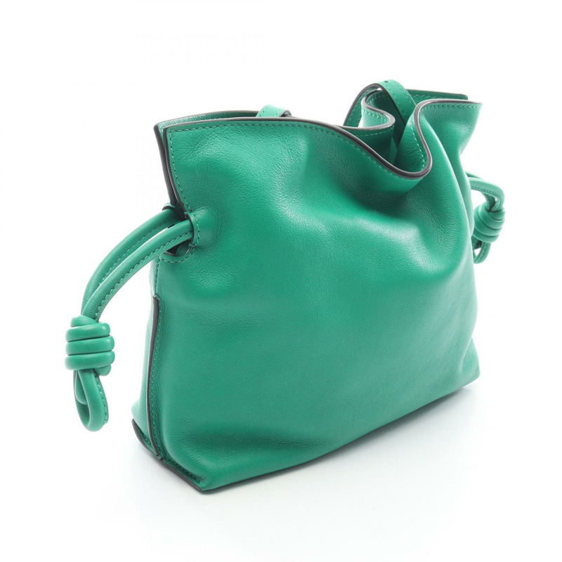 LOEWE Flamenco 迷你手拿包/斜背包/肩包 A411FC2X73 皮革 綠色 二手-1