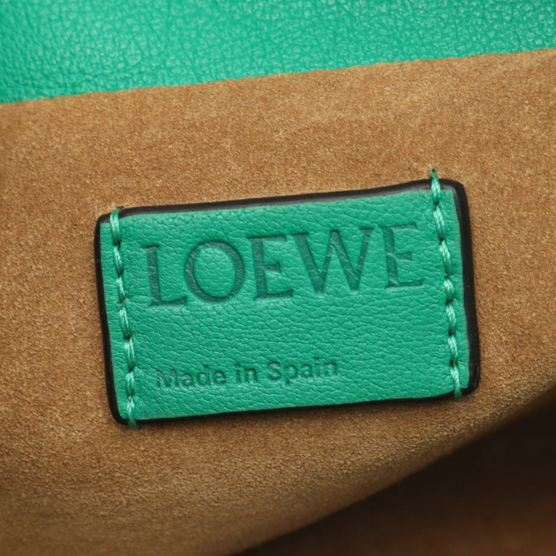 LOEWE Flamenco 迷你手拿包/斜背包/肩包 A411FC2X73 皮革 綠色 二手-3