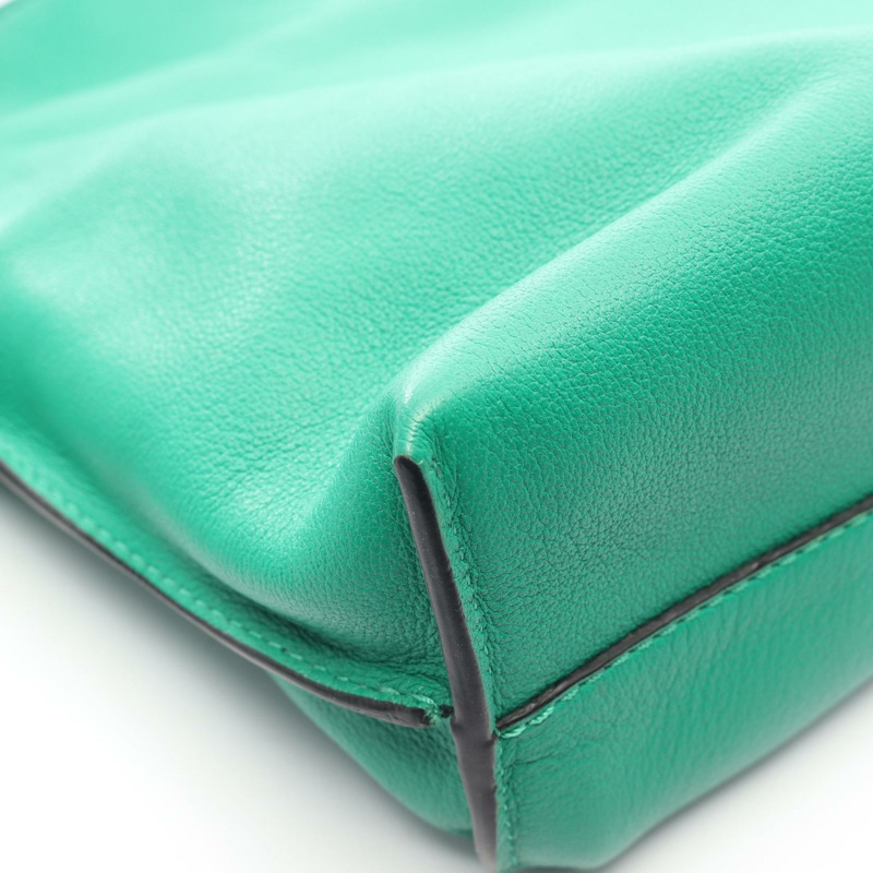 LOEWE Flamenco 迷你手拿包/斜背包/肩包 A411FC2X73 皮革 綠色 二手-4