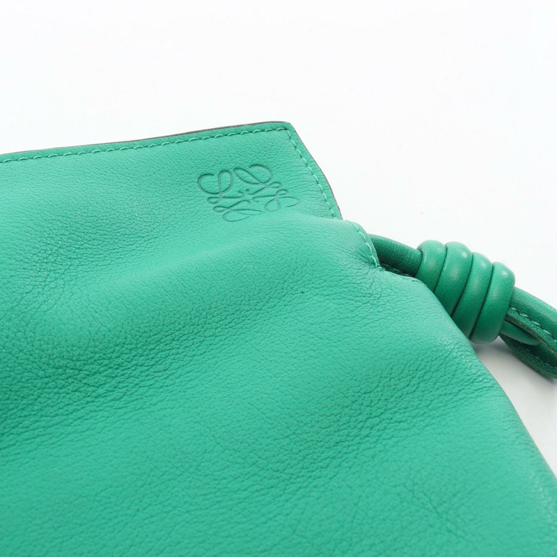 LOEWE Flamenco 迷你手拿包/斜背包/肩包 A411FC2X73 皮革 綠色 二手-5