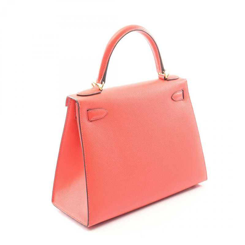 愛馬仕 Kelly 28 單肩手提包，外側縫線 Epsom Rose jaipur，二手，金色五金-1