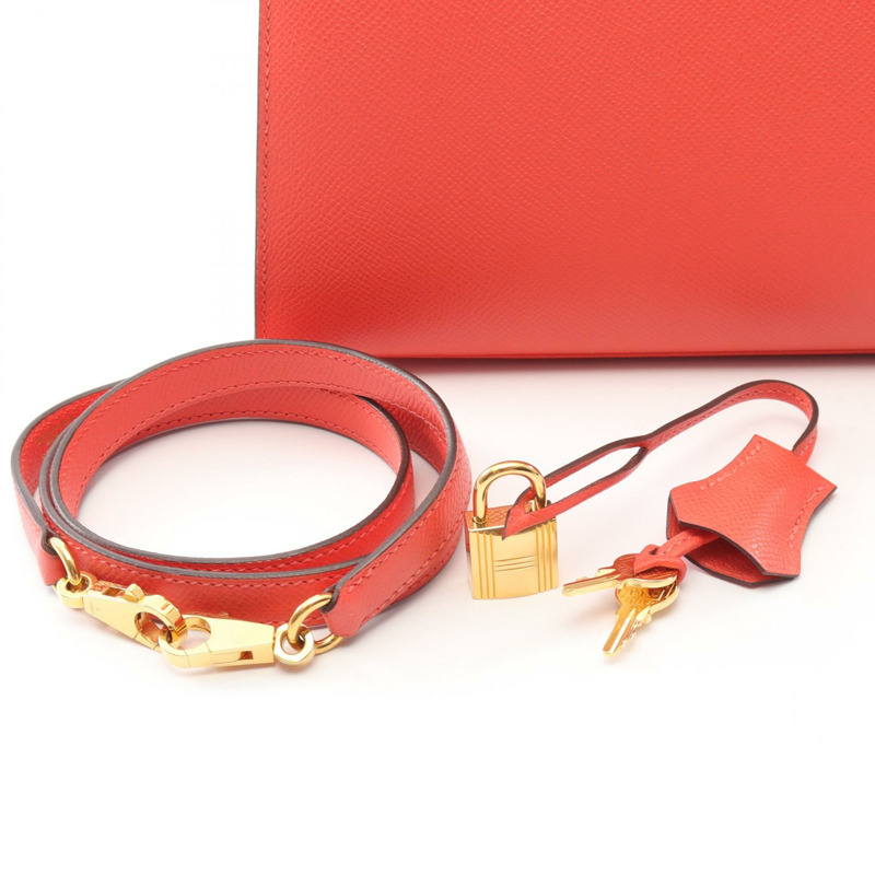 愛馬仕 Kelly 28 單肩手提包，外側縫線 Epsom Rose jaipur，二手，金色五金-5