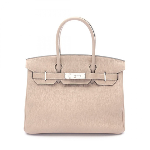愛馬仕 Birkin 30 手提包，N Taurillon Clemenc 皮革，Gris tourterelle 灰色，二手，帶五金配件