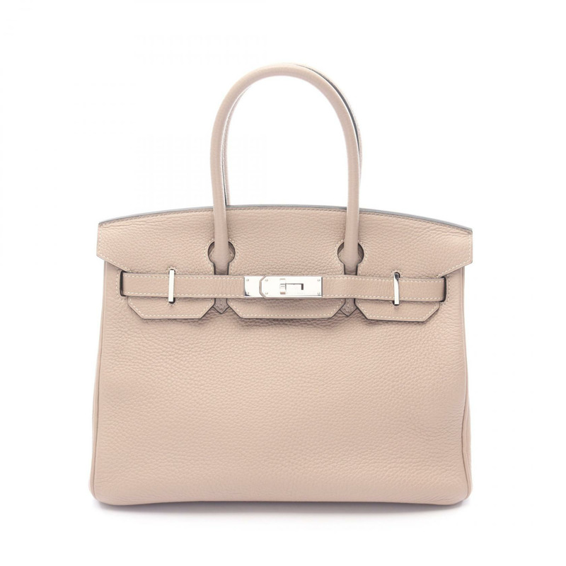 愛馬仕 Birkin 30 手提包，N Taurillon Clemenc 皮革，Gris tourterelle 灰色，二手，帶五金配件-0