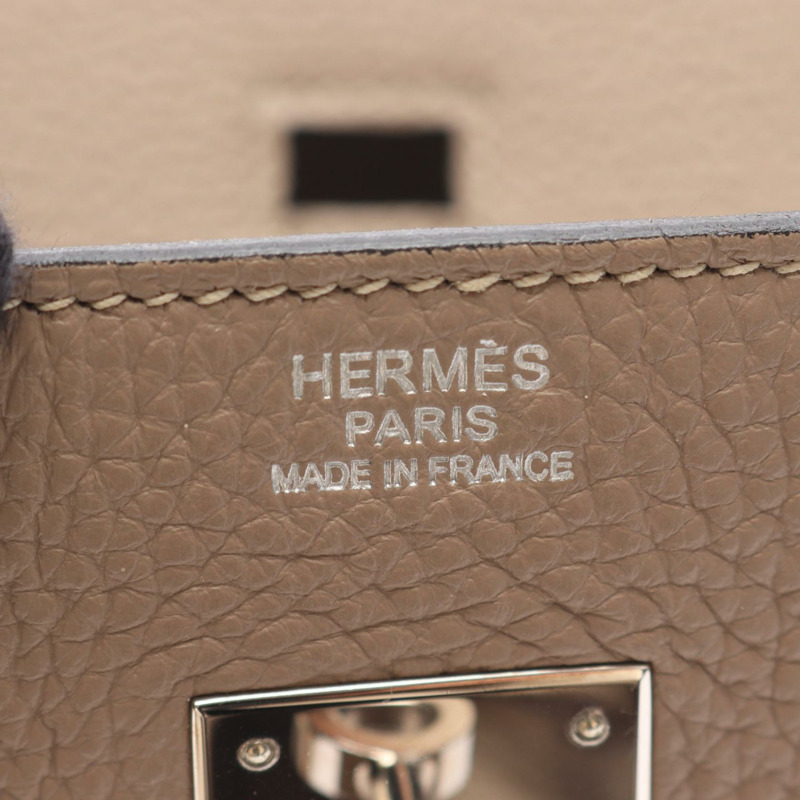 愛馬仕 Birkin 30 手提包，N Taurillon Clemenc 皮革，Gris tourterelle 灰色，二手，帶五金配件-3