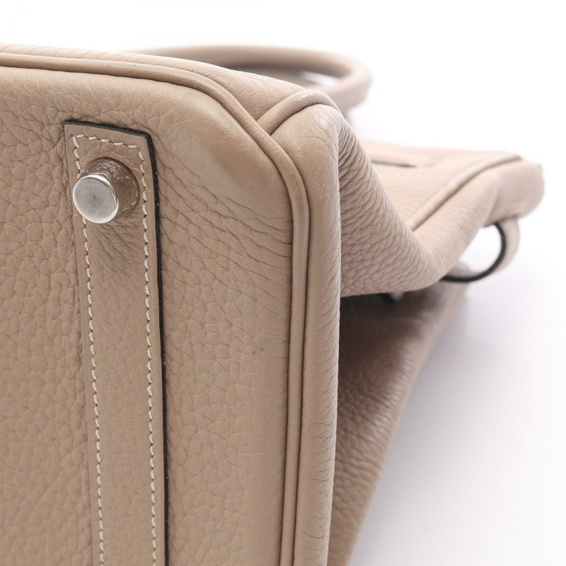 愛馬仕 Birkin 30 手提包，N Taurillon Clemenc 皮革，Gris tourterelle 灰色，二手，帶五金配件-8