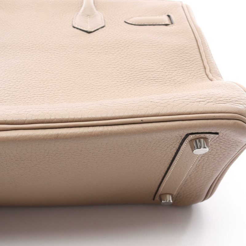 愛馬仕 Birkin 30 手提包，N Taurillon Clemenc 皮革，Gris tourterelle 灰色，二手，帶五金配件-10