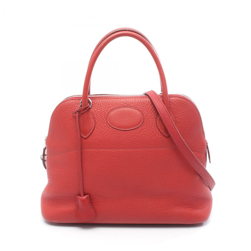 愛馬仕 Bolide 31 單肩手提包 P Taurillon Clemence 紅色 Garance 二手 SHW-0