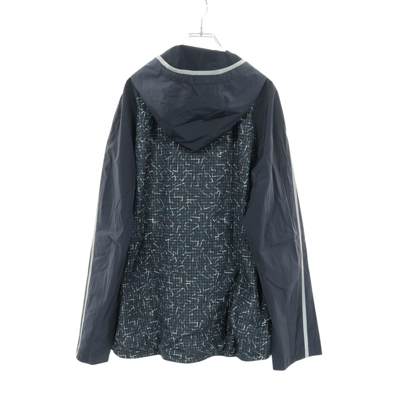 愛馬仕 (HERMES) 拉鍊連帽夾克，尼龍材質，海軍藍/綠色/多色，二手男款，尺寸 50-1