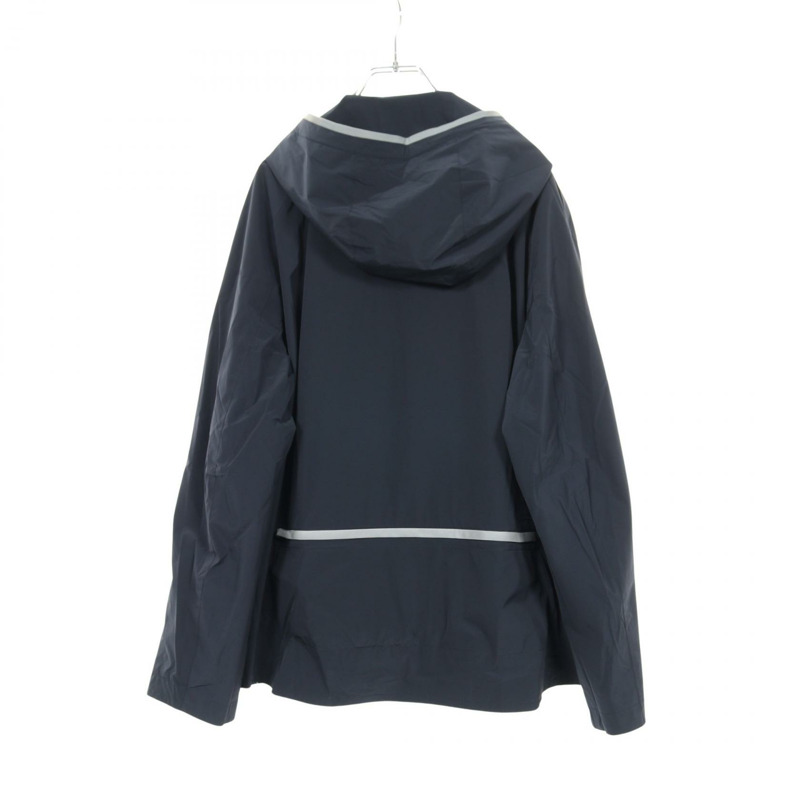 愛馬仕 (HERMES) 拉鍊連帽夾克，尼龍材質，海軍藍/綠色/多色，二手男款，尺寸 50-3