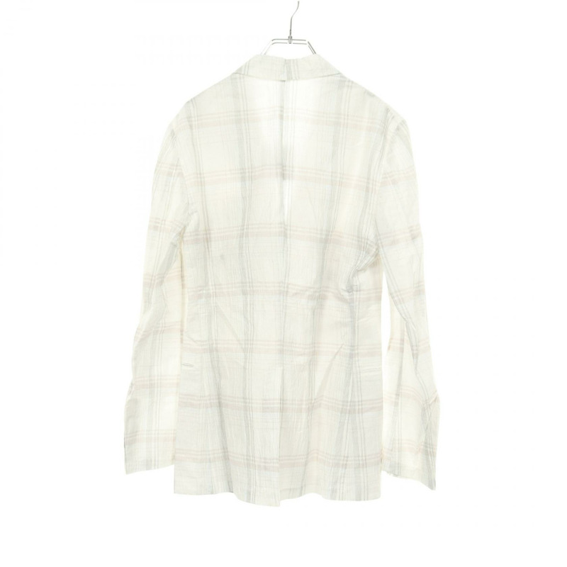 愛馬仕 (HERMES) 訂製夾克,亞麻棉混紡面料,白色多色,二手男士44碼-1