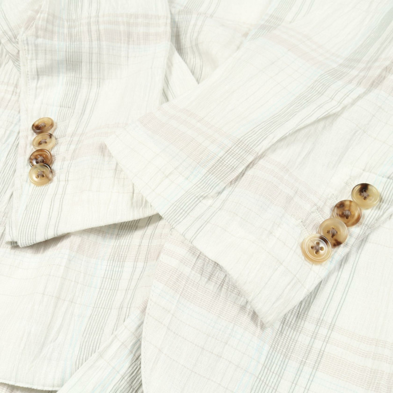 愛馬仕 (HERMES) 訂製夾克,亞麻棉混紡面料,白色多色,二手男士44碼-5