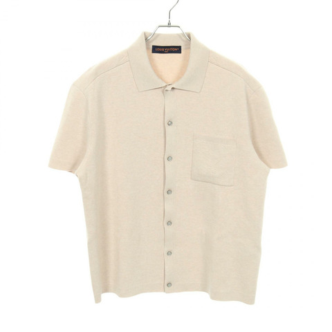 路易威登 Monogram 壓花針織衫上衣 RM251M 棉質 米色 二手 男款 M 碼