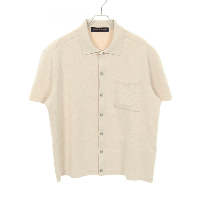 路易威登 Monogram 壓花針織衫上衣 RM251M 棉質 米色 二手 男款 M 碼-0