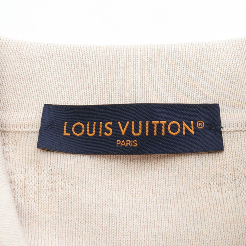路易威登 Monogram 壓花針織衫上衣 RM251M 棉質 米色 二手 男款 M 碼-2