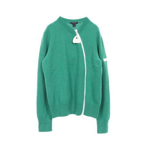 路易威登 (LOUIS VUITTON) 拉鍊羊絨針織衫，綠色，二手，女款 M 碼