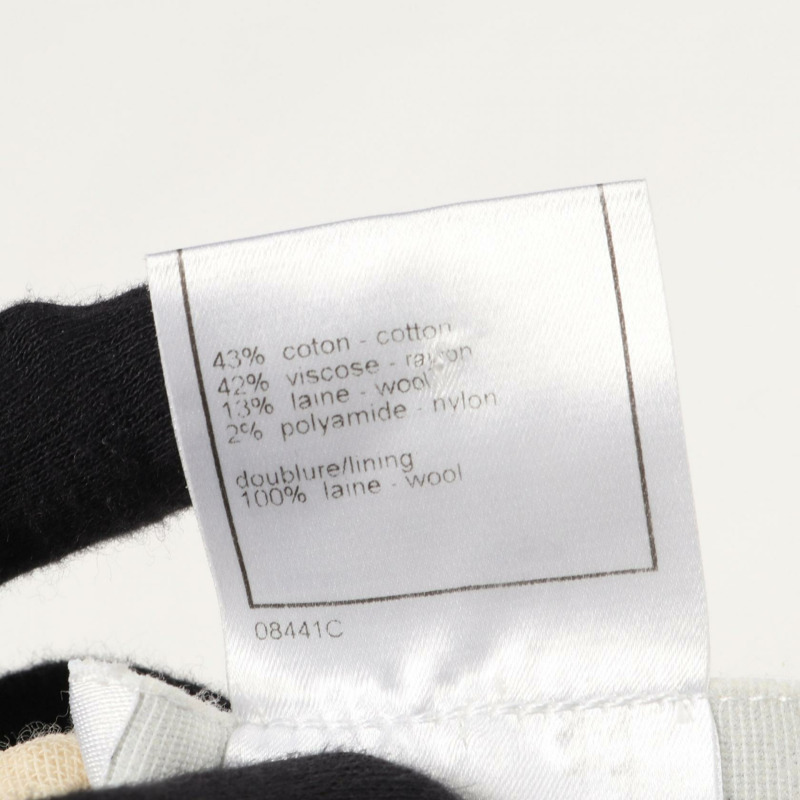 香奈兒 COCO 標誌紐扣斜紋軟呢外套 P12788W02490 羊毛 棉/人造絲 白色 二手 女款-4