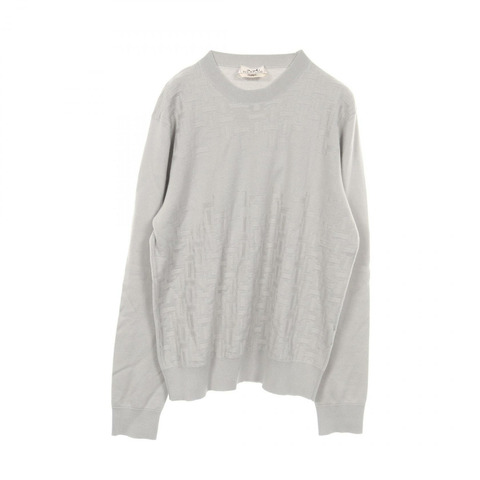 愛馬仕 Point Faubourg 針織衫，絲質羊絨混紡，灰色，二手，男士 S 碼