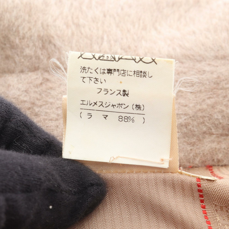 愛馬仕羊毛羊駝絨米色牛角扣大衣,男士40碼,二手。-3