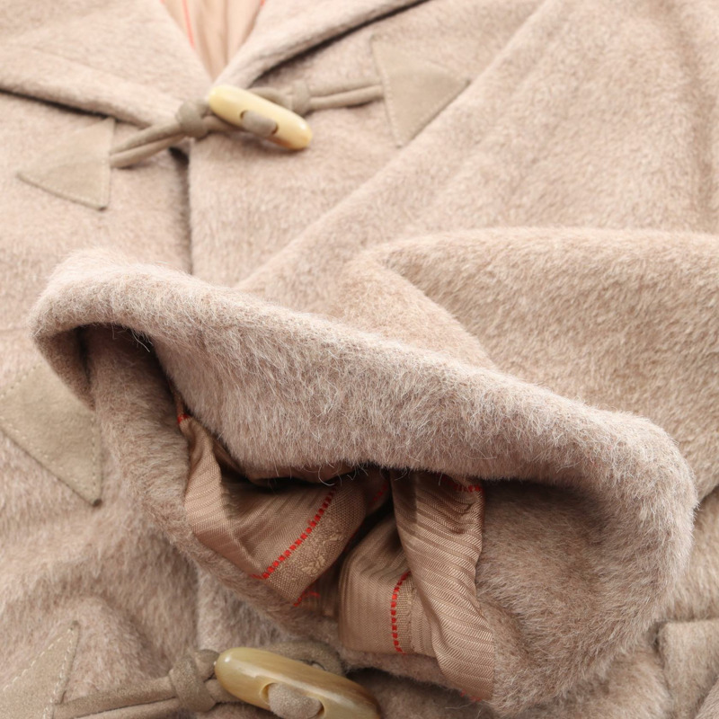 愛馬仕羊毛羊駝絨米色牛角扣大衣,男士40碼,二手。-5