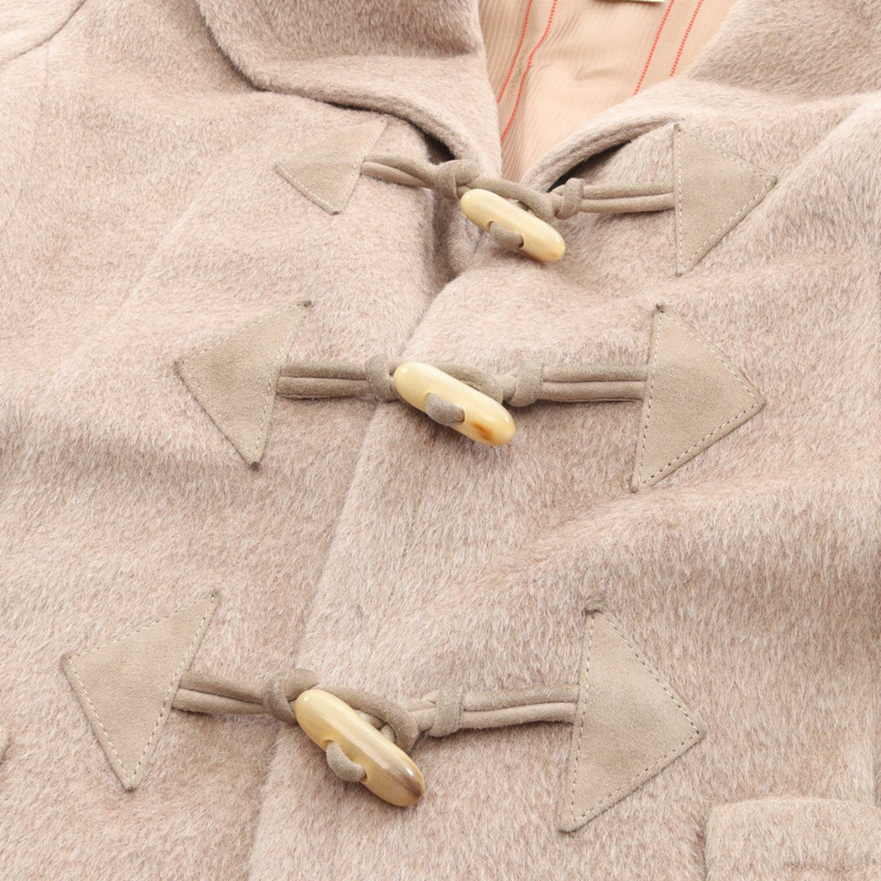 愛馬仕羊毛羊駝絨米色牛角扣大衣,男士40碼,二手。-7